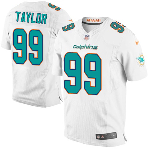 Men's Elite Jason Taylor Nike Jersey White Road - #99 NFL Miami Dolphins